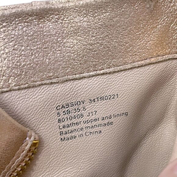 Taryn Rose Cassidy Ankle Boots 5.5B Pink Block Heel Leather Metallic Shiny - Picture 10 of 11